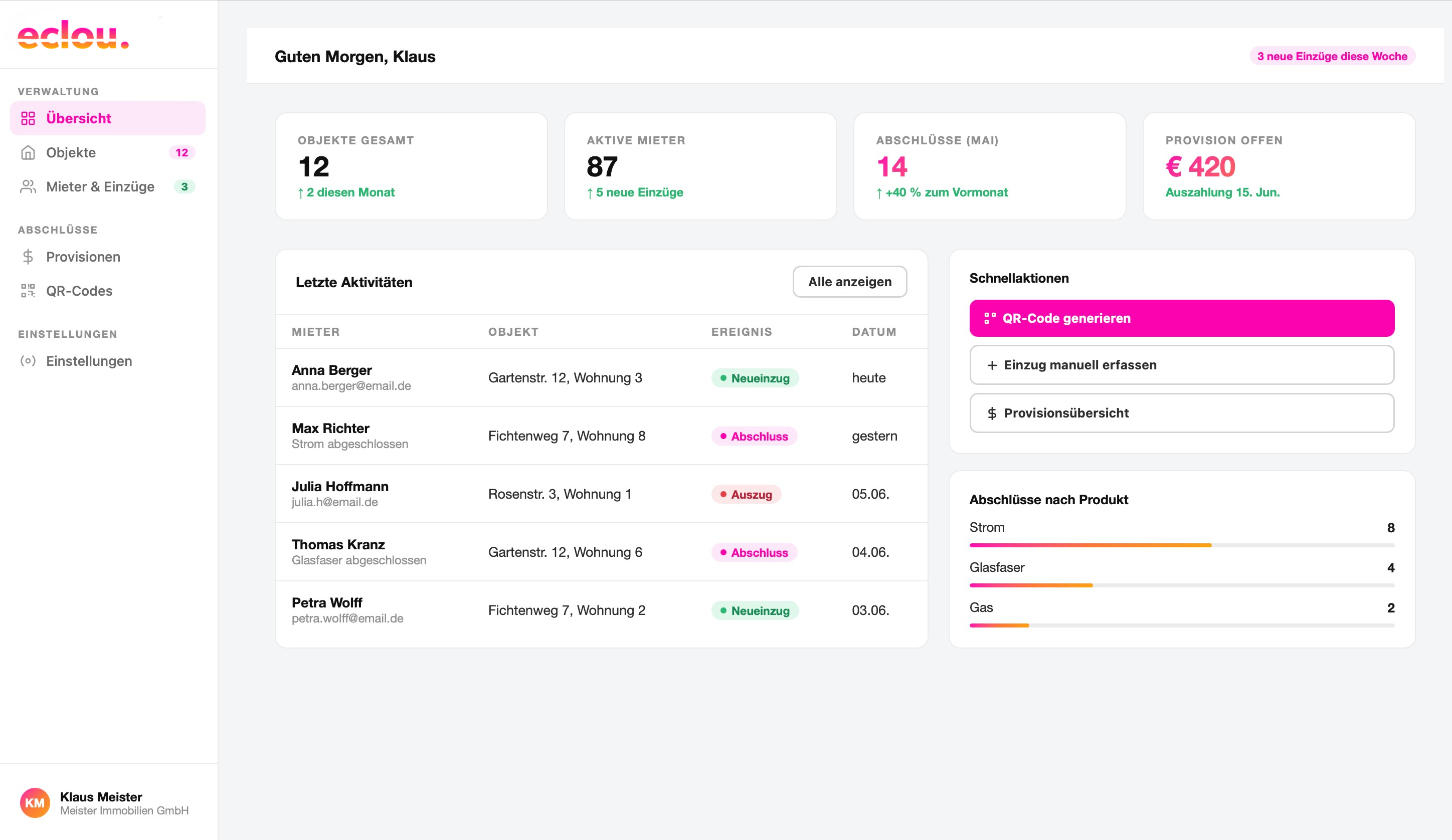 WoWi-App Hausverwalter Interface