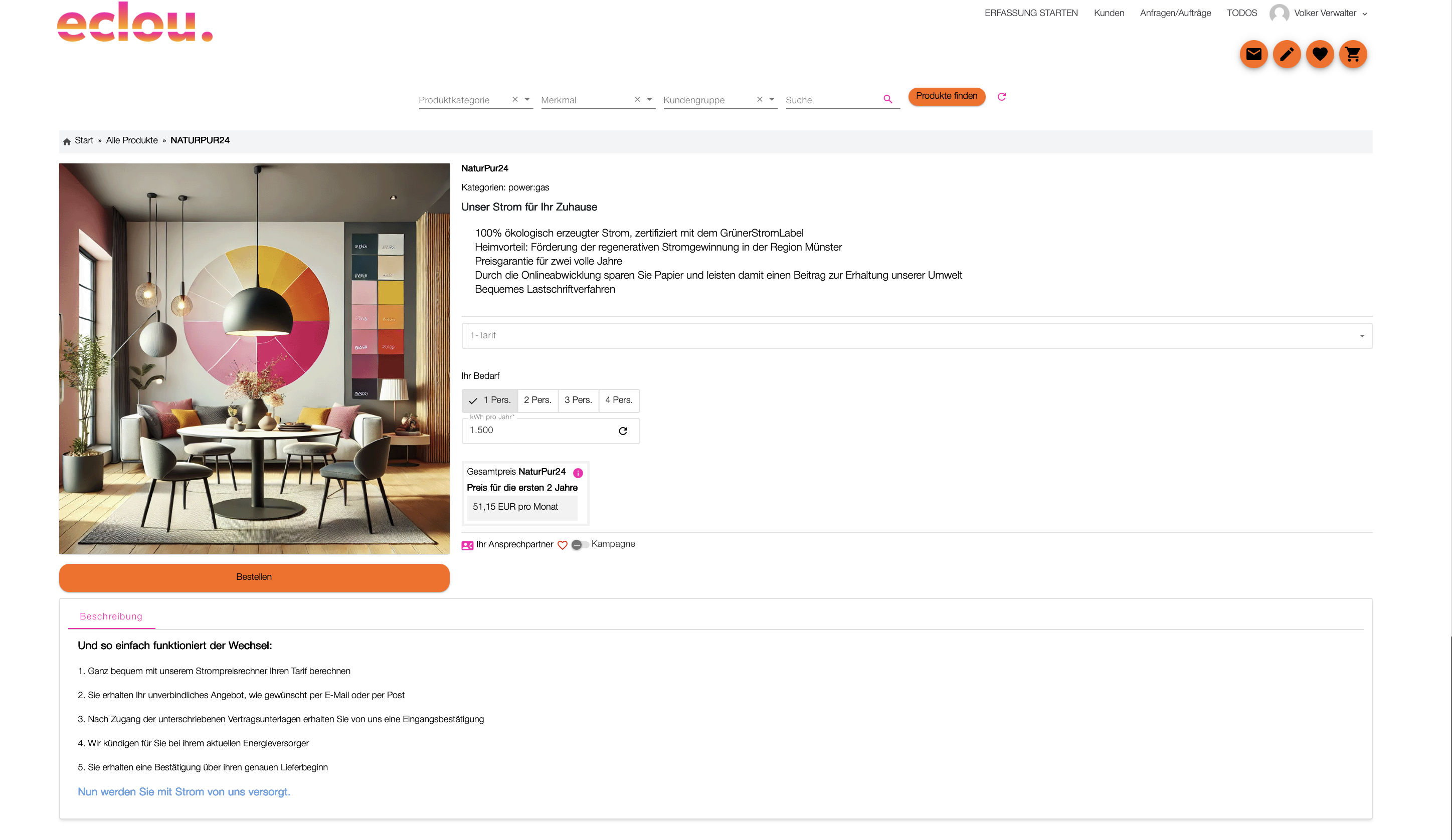 WoWi-App Versorger-Interface