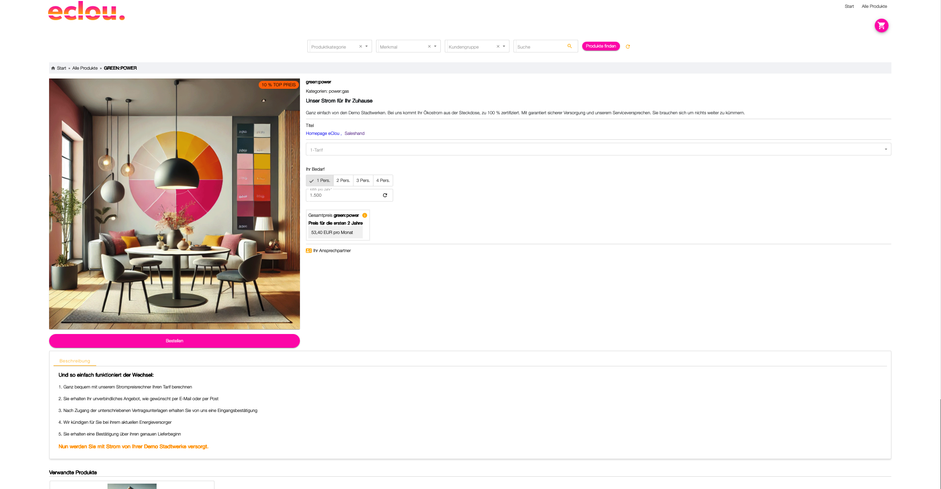 Modul-Konfiguration in eclou.salesflow
